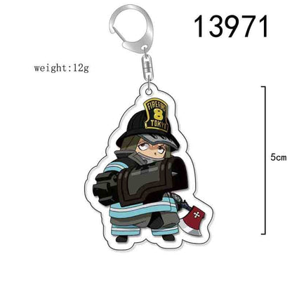 Anime Fire Force Key Chains Keychain Cosplay Acrylic Pendant Keyring Christmas Gift Prop