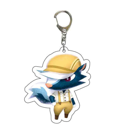 Game Animal Crossing Keychain Cartoon Animal Shaped Acrylic Pendant Keyring Fan Gift