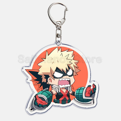 Cute My Hero Academia Anime Keychain Izuku Shouto Midoriya Bakugou Key Chain for Accessories Pendant Key Ring Keychains Gift