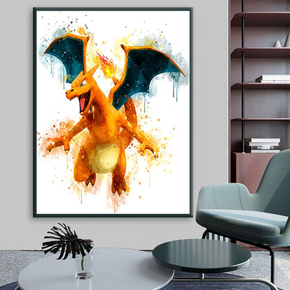 Japan Anime Peripherals Pokemon Pikachu Poster Mural Decoration Cartoon Wall Art Water Colours Canvas Painting Baby Kids Gifts