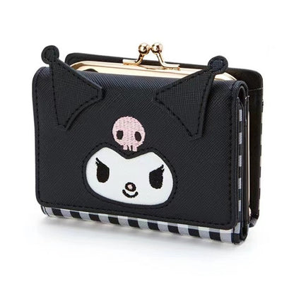 Sanrio Hello Kitty Pocketbook My Melody KT Cat Cinnamon Roll Pringle Kuromi PU Leather Wallet Cute Folding Card Bag Female Walle