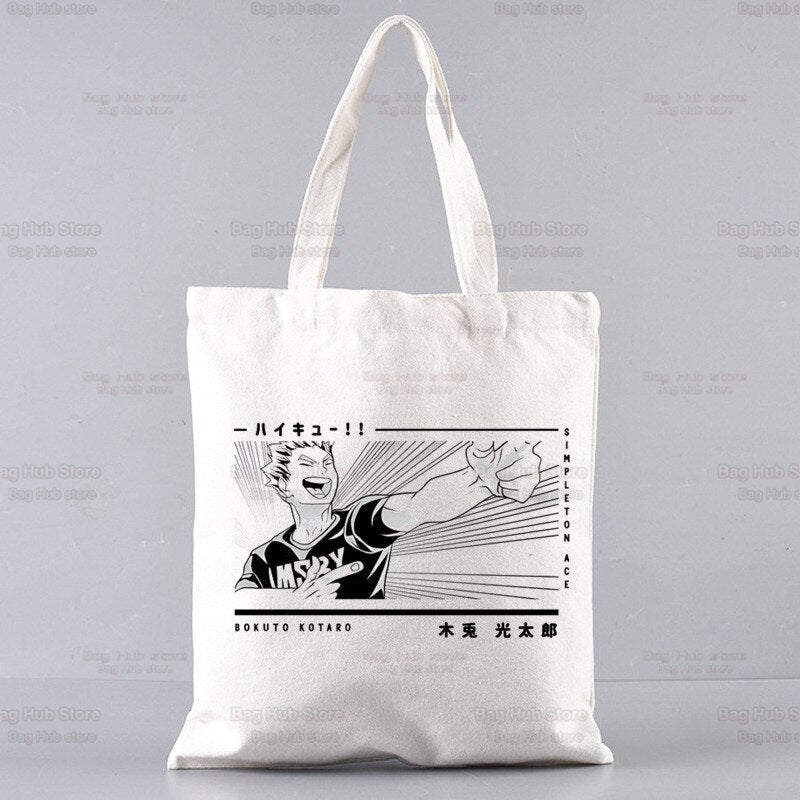 Volleyball Haikyuu!! Shopping Bag Shopper Karasuno High School Jute Bag Shopping Haikyuu Hinata Tote Bag Shoping Reusable Bolsa