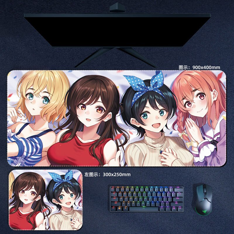 Anime Rent A Girlfriend Mouse Pad Ichinose Chizuru Mami Sumi Ruka Mousepad Computer Laptop Gamer Pad Gaming Accessories Desk Mat