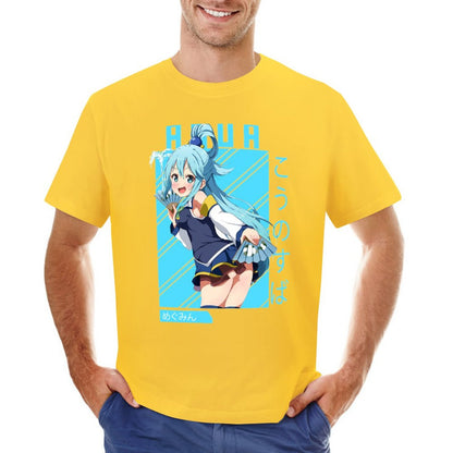 konosuba Aqua shirt T-Shirt funny t shirts tops heavy weight t shirts for men