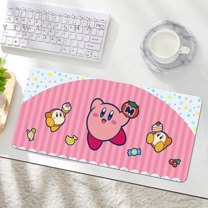 Kawaii Anime Kirby Mouse Pad Cartoon Cute Plush Rug Blanket Student Huge Wrist Pad Non Slip Table Mat Carpet Accessories Gifts