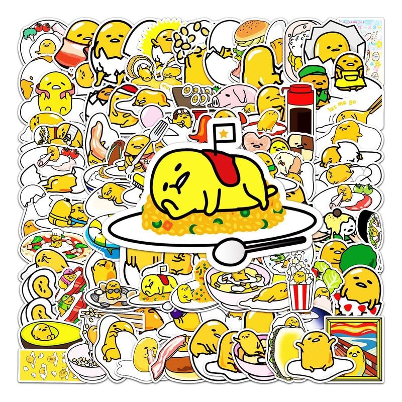 Cartoon Anime Gudetama Sanrio Kawai Stickers For Car Laptop Phone Fridge Scrapbook Decal Waterproof Graffiti Sticker Toys Kids Gifts