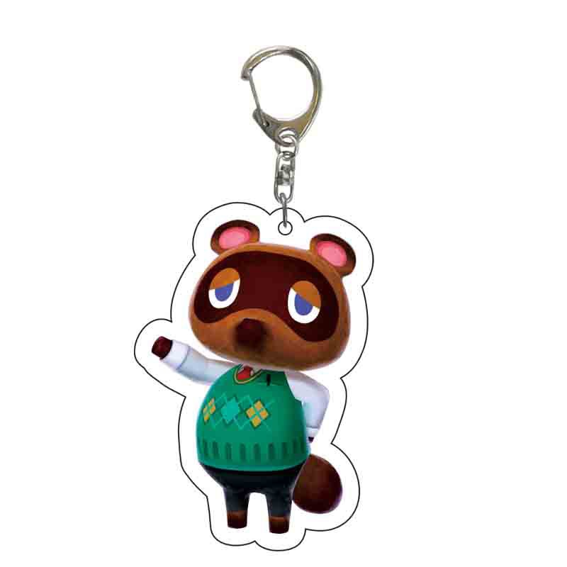 Game Animal Crossing Keychain Cartoon Animal Shaped Acrylic Pendant Keyring Fan Gift