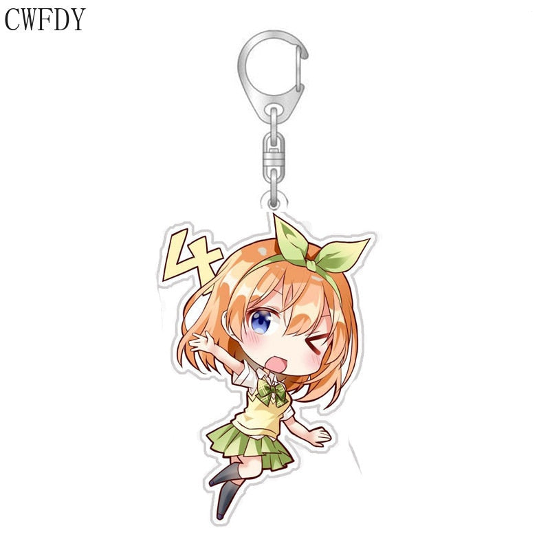 The Quintessential Quintuplets Keychain Anime Figure Nakano Ichika Nino Miku Yotsuba Itsuki Cartoon Acrylic Key Chain For Friend