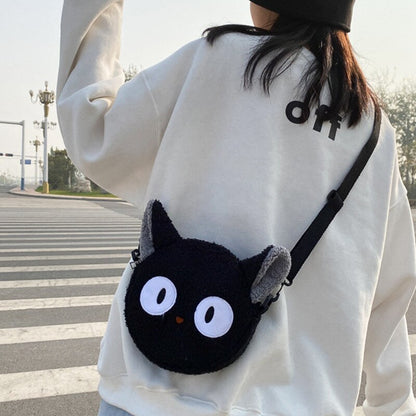 Anime Kiki&#39;s Delivery Service Cosplay Black JiJi Cartoon Plush Shoulder Bags For Women Mini Black Cat Kiki Messenger Bag Handbag Studio Ghibli