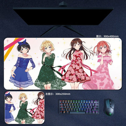 Anime Rent A Girlfriend Mouse Pad Ichinose Chizuru Mami Sumi Ruka Mousepad Computer Laptop Gamer Pad Gaming Accessories Desk Mat