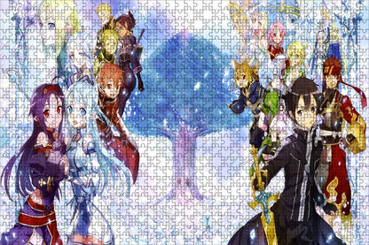 1000 Piece Japanese Anime Sword Art Online Puzzles Wooden SAO Puzzles For Adults Children Educational Toys Gifts