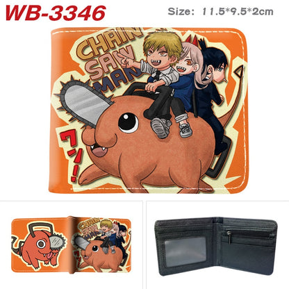 Chainsaw Man Wallets Cosplay Anime Makima Power Denji Pochita Cartoon Pu Wallet Short Coin Purse Card Holder