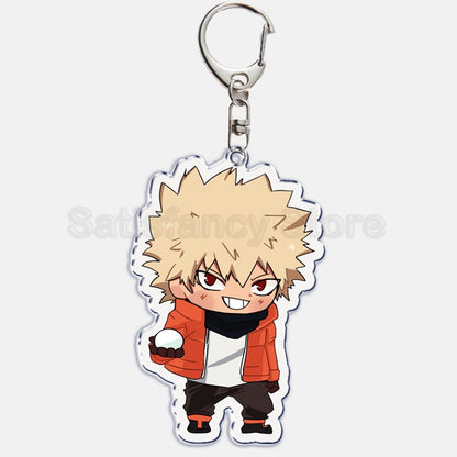 Cute My Hero Academia Anime Keychain Izuku Shouto Midoriya Bakugou Key Chain for Accessories Pendant Key Ring Keychains Gift