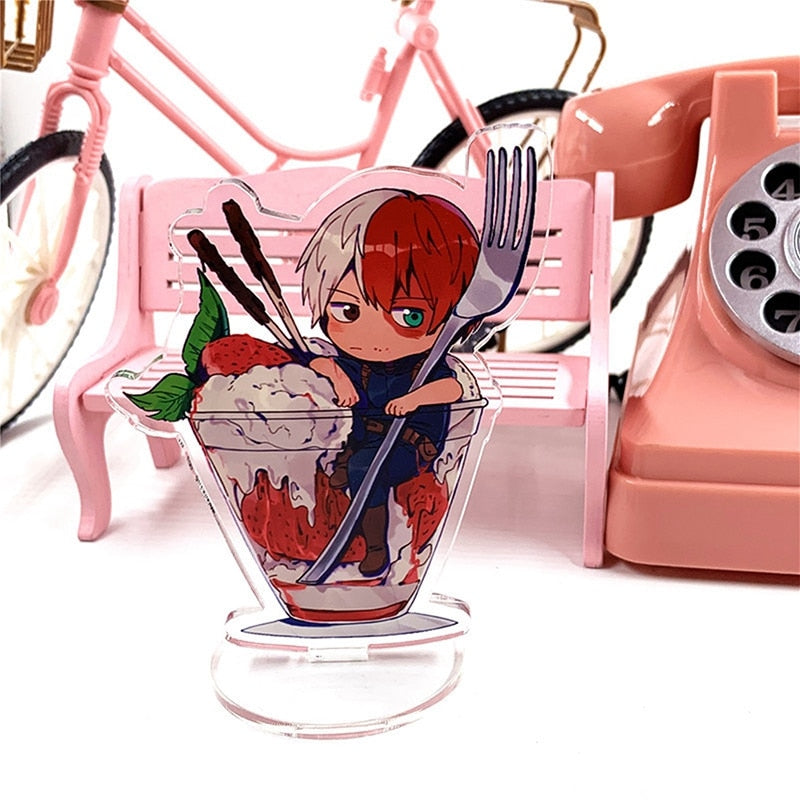 Japan Anime My Hero Academia Acrylic Stand Shoto Todoroki Ochaco Uraraka Figures Models Desktop Plate Holder Decor Standing