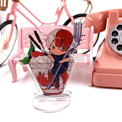 Japan Anime My Hero Academia Acrylic Stand Shoto Todoroki Ochaco Uraraka Figures Models Desktop Plate Holder Decor Standing