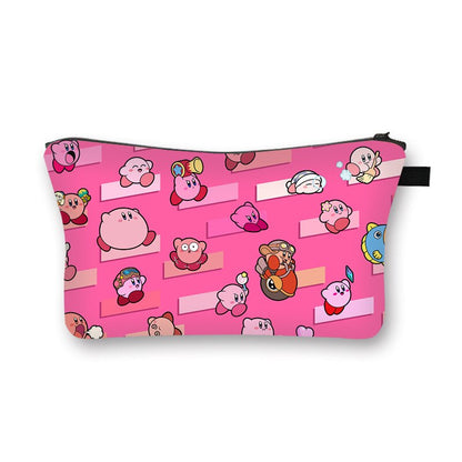 Kirby Bag Cartoon Kirby Makeup Bags Women Waterproof Female Storage Bag Portable for Student Kawaii Pencil Case Birthday Gift