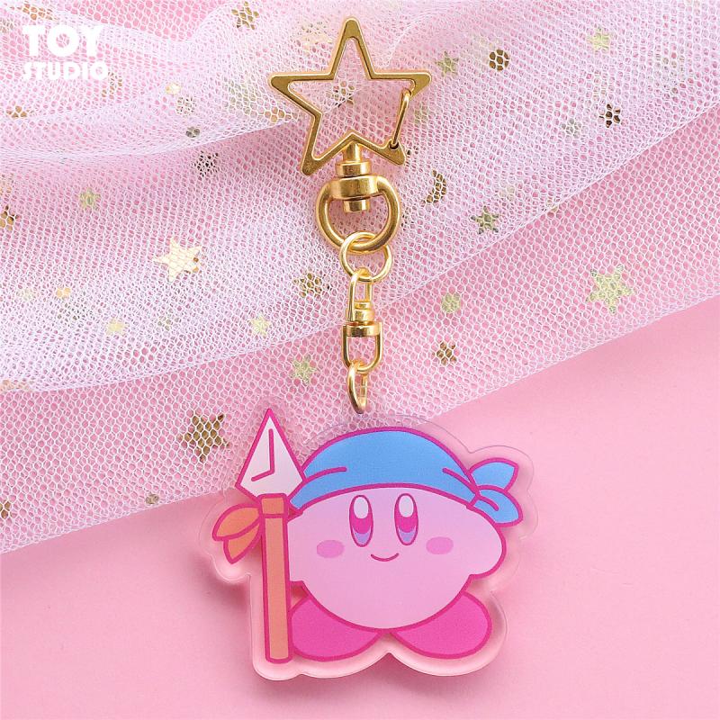 5Cm Kawaii Cartoon Cute Airpods Kirby Star Keychain Acrylic Badge Mini Keychain Pendant Pendant Girl Gift