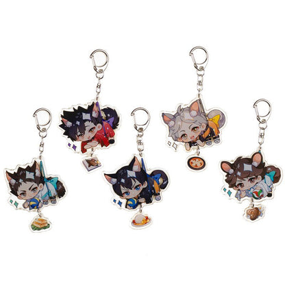 Anime Keychain haikyuu!! Hinata Shoyo Kageyama Tobio Hanging Animal Interlayer Key Chain Accessories Cute Bag Pendant Key Ring