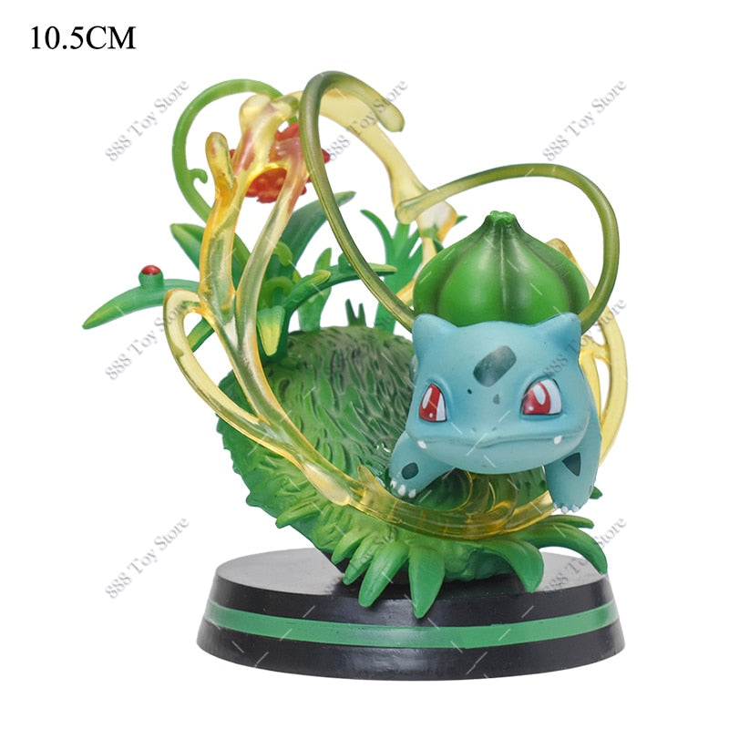 Anime Pokemon Figure Charizard Squirtle Bulbasaur Vulpix Scenes Special Effects Version Figurine Toys PVC Model Collection Dolls