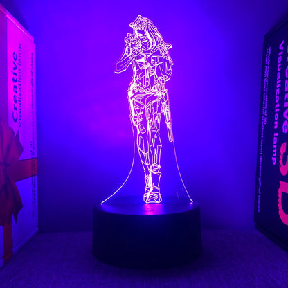 23Models Valorant Figure 3d Led Lamp For Bedroom All Hero Statues Acrylic Night Lights Game Room Decor Holiday Gift Jett Gekko