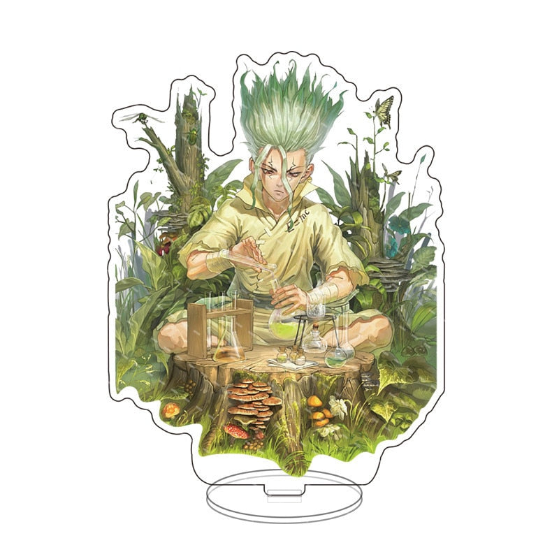 Anime Game Dr. Stone Acrylic Stand Action Figure Toy Ishigami Senkuu PVC Desktop Stand Model Toys Gift Cosply Beauty Collection