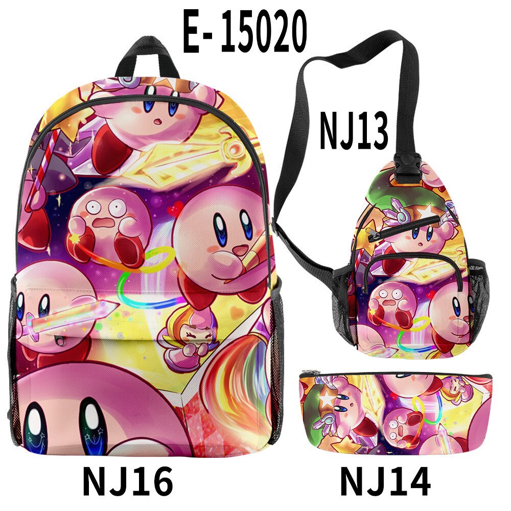 2023 NEW Anime Star Kabi Kirby Coin Purse 3D Children School Bags Kids Backpacks Kindergarten Chest Bag Crossbody Backpack