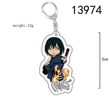 Anime Fire Force Key Chains Keychain Cosplay Acrylic Pendant Keyring Christmas Gift Prop