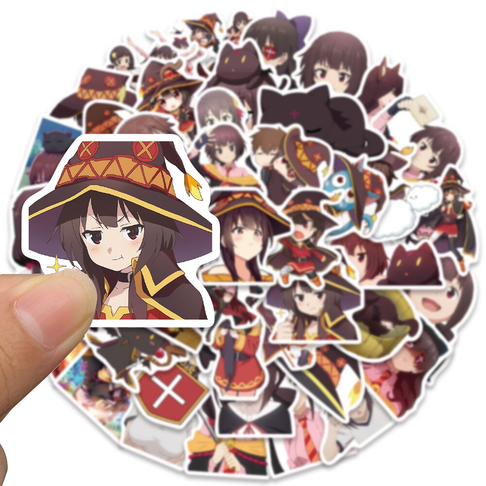 10/50 PCS KonoSuba: An Explosion on This Wonderful World! Anime Stickers Graffiti Sticker for Fridge Bottle Phone Bike Sticker