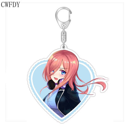 The Quintessential Quintuplets Keychain Anime Figure Nakano Ichika Nino Miku Yotsuba Itsuki Cartoon Acrylic Key Chain For Friend