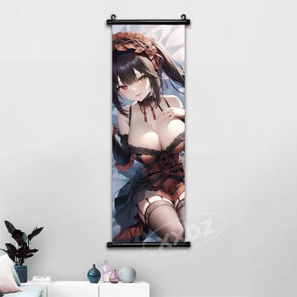 Anime Date A Live Poster Wall Art Canvas Kawaii Princess Pictures Modern Painting Tokisaki Kurumi Hanging Scroll Home Decor Gift