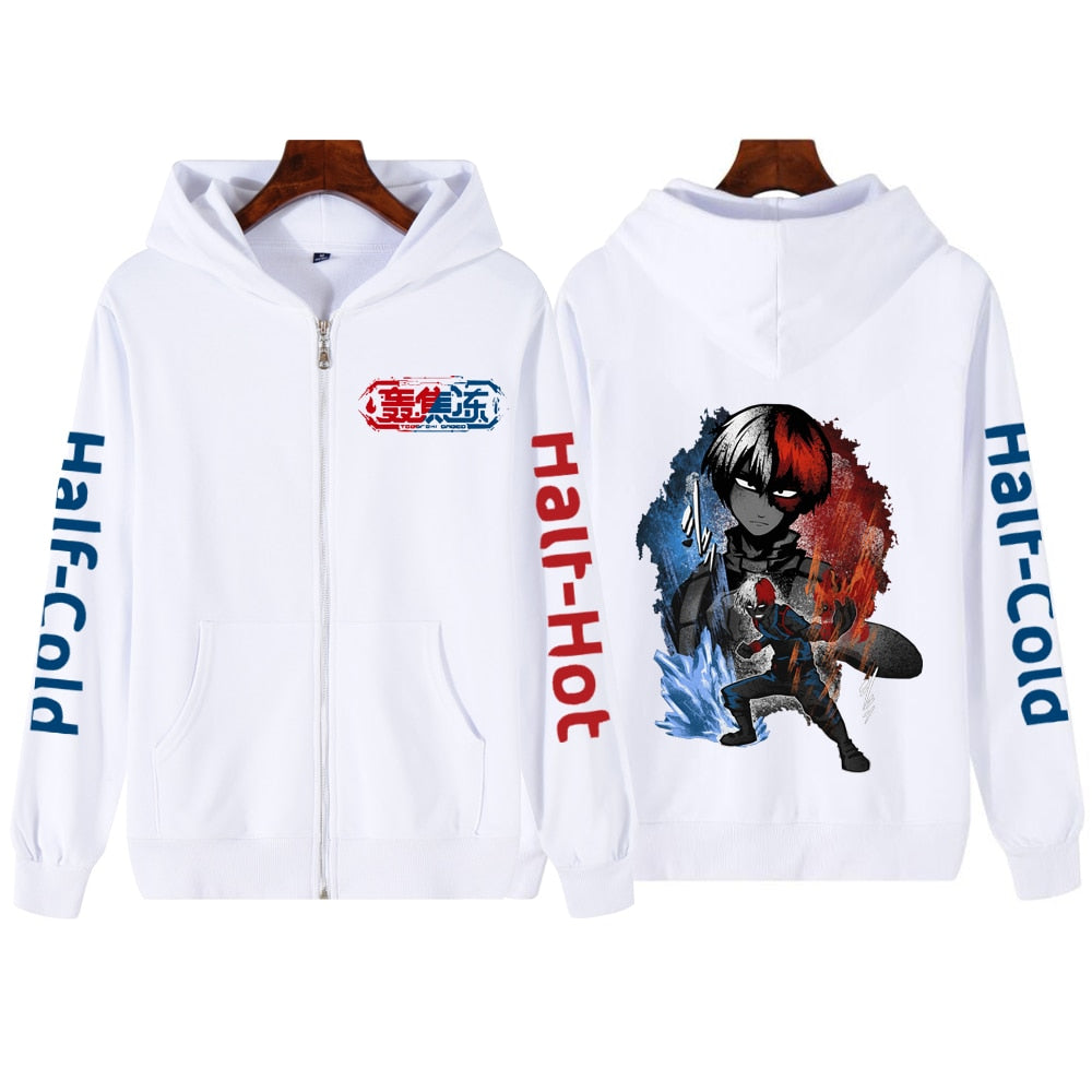 My Hero Academia Zip Up Jacket Anime Deku Graphic Print Hoodie Pullovers Unisex Fashion Harajuku Sweatshirt Casual Streetwear