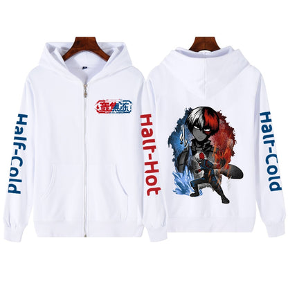 My Hero Academia Zip Up Jacket Anime Deku Graphic Print Hoodie Pullovers Unisex Fashion Harajuku Sweatshirt Casual Streetwear