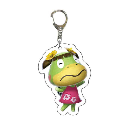 Game Animal Crossing Keychain Cartoon Animal Shaped Acrylic Pendant Keyring Fan Gift