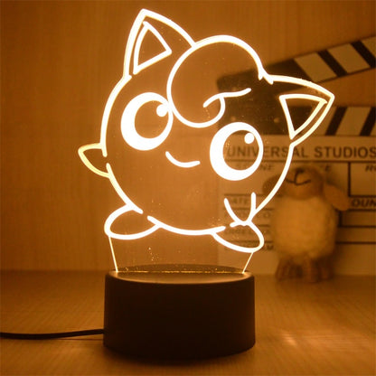 New Pokemon Pikachu Led 3D Night Light Kids Toy Anime Figures Cute Pikachu Bedside Lamp for Children Bedroom Decor Birthday Gift