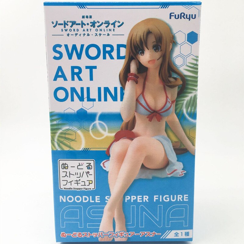 1PC 14cm Anime Sword Art Online Yuuki Asuna Noodle Stopper Sexy Girls PVC Action Figure Model Toys for Kids or Adults Gift