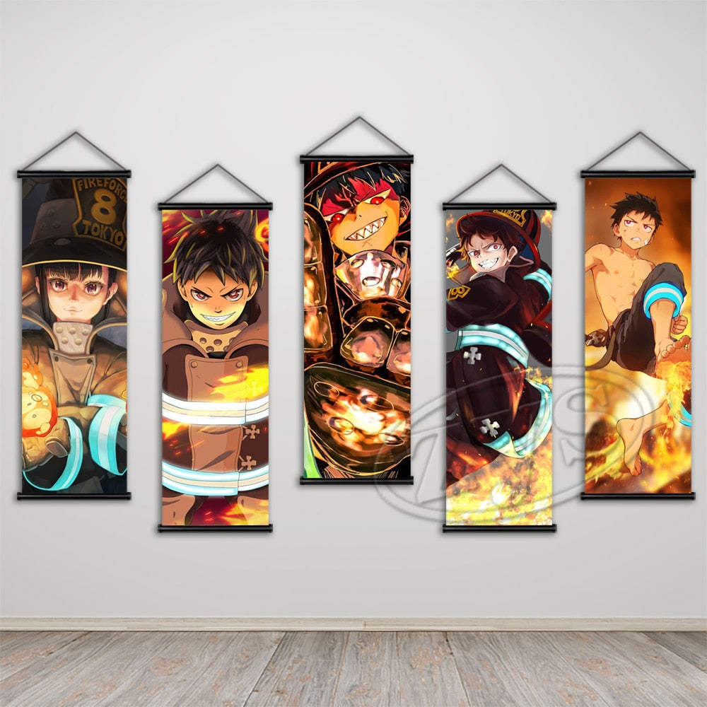 Fire Force Poster Hanging Scrolls Art Mural Shinra Kusakabe Canvas Painting Wall Picture Child Bedroom Home Cuadros Decoration