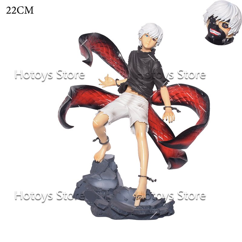 22-24cm Tokyo Ghoul Figure Touka Kirishima Dolls Action Figures Kaneki Ken Two Heads Awakening Figurine Model Toys Birthday Gift