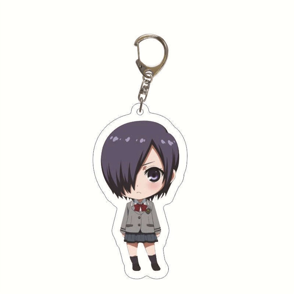 Anime Tokyo Ghoul Kaneki Ken Keychain Cosplay Acrylic Key Chain Pendant Keyring Prop