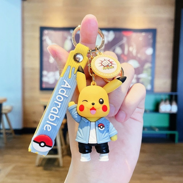 Pokemon Anime Figure Pikachu Keychain Toy Pet Eevee Leafeon Sylveon Flareon Umbreon Vaporeon Espeon Glaceon Jolteon Kids Gifts