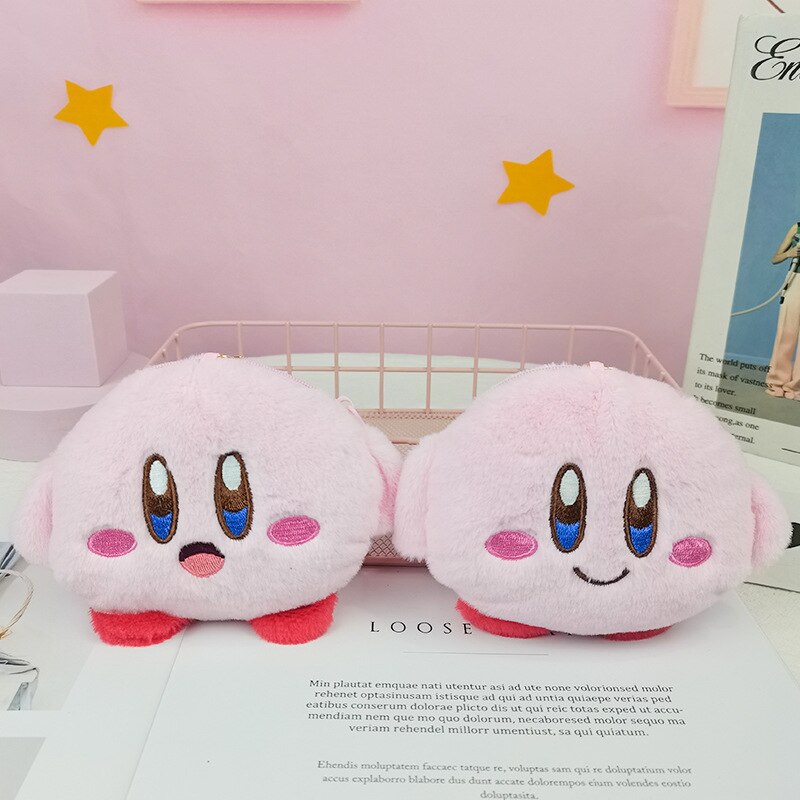 NEW Kawaii Anime Cartoon Star Kirby Plush Cosmetic Bag Cute Pink Plush Portable Storage Bag Coin Purse Girl&amp;Child Holiday Gifts