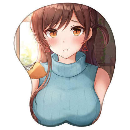 Rent A Girlfriend 3D Silicone Mousepad Ichinose Chizuru Ruka Sumi Nanami 3D Wristband Mouse Pad Anime 3D Wrist Rest MouseMat