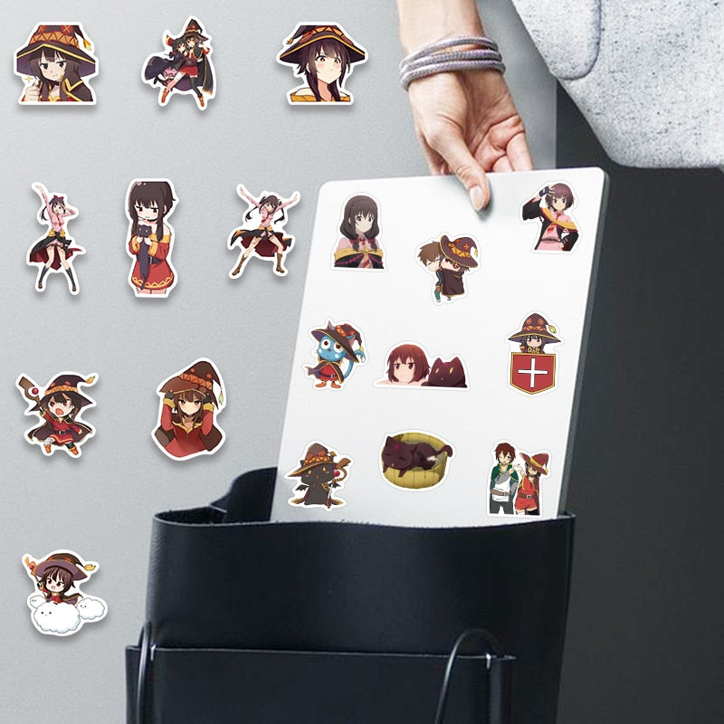 10/50 PCS KonoSuba: An Explosion on This Wonderful World! Anime Stickers Graffiti Sticker for Fridge Bottle Phone Bike Sticker