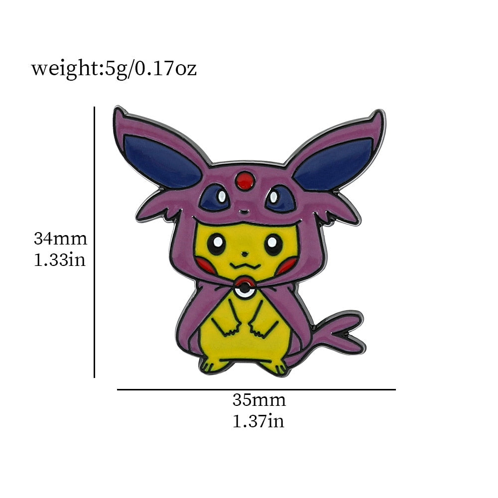 Pokemon Pikachu Anime Metal Enamel Brooch Badges on Backpack Clothing Lapel  jackets Jeans Accessories Jewelry Decoration Gift