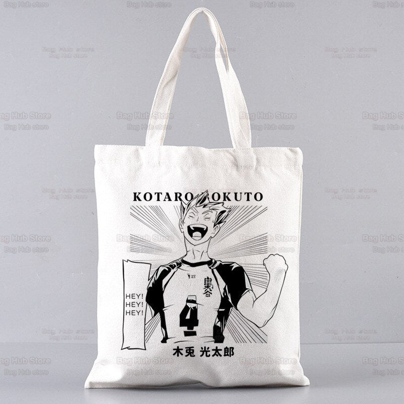 Volleyball Haikyuu!! Shopping Bag Shopper Karasuno High School Jute Bag Shopping Haikyuu Hinata Tote Bag Shoping Reusable Bolsa