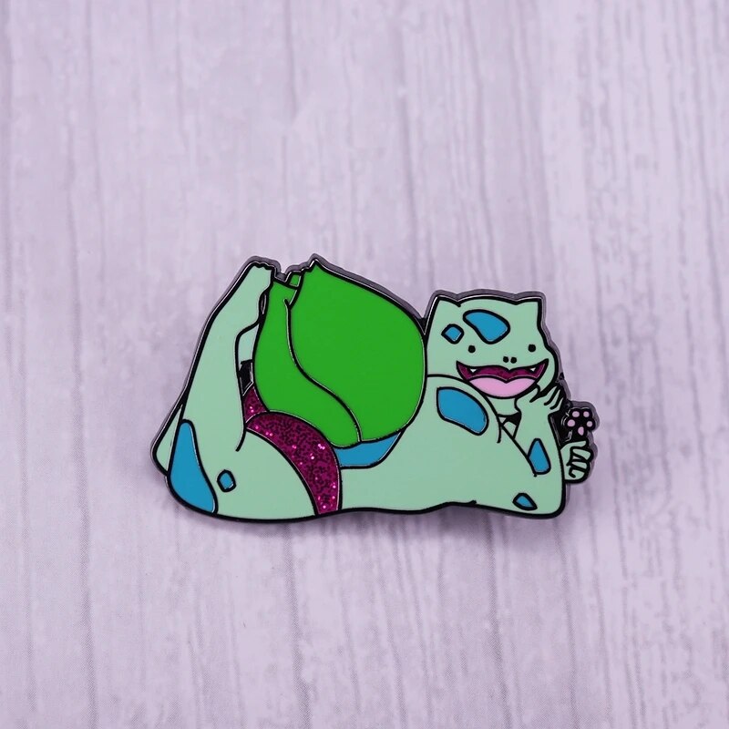 Anime Bulbasaur Enamel Pins Collect Pokemon Metal Cartoon Brooch Backpack Hat Bag Collar Lapel Badges Anime  Fans Gift