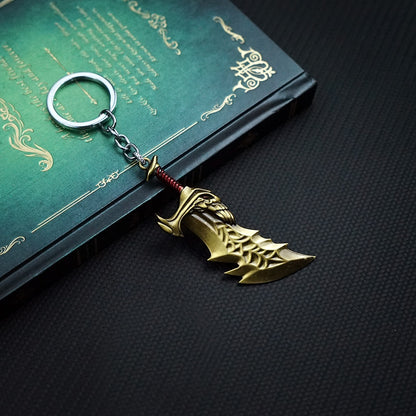 God of War Keychain Kratos Axe Leviathan Key Chain Keyring Blades of Chaos Swords Game Accessories Car Key Ring Pendant llaveros