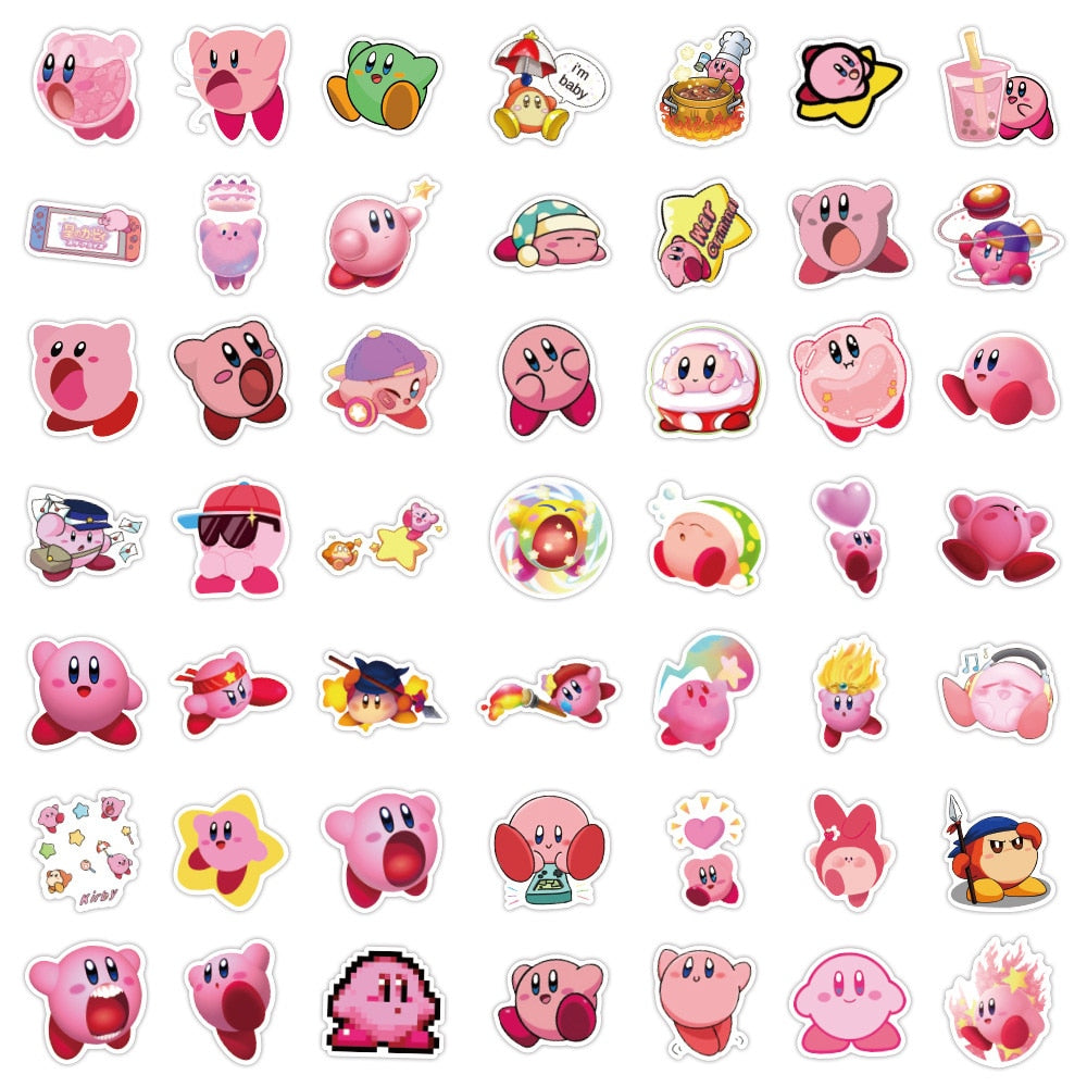 10/30/50/100pcs Cute Cartoon Kirby Stickers Kawaii Girls DIY Luggage Guitar Fridge Laptop Game Graffiti Vinyl Sticker Kids Decal