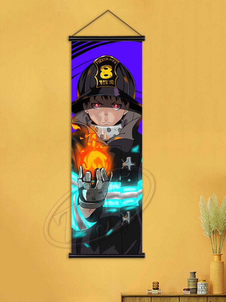 Fire Force Poster Hanging Scrolls Art Mural Shinra Kusakabe Canvas Painting Wall Picture Child Bedroom Home Cuadros Decoration