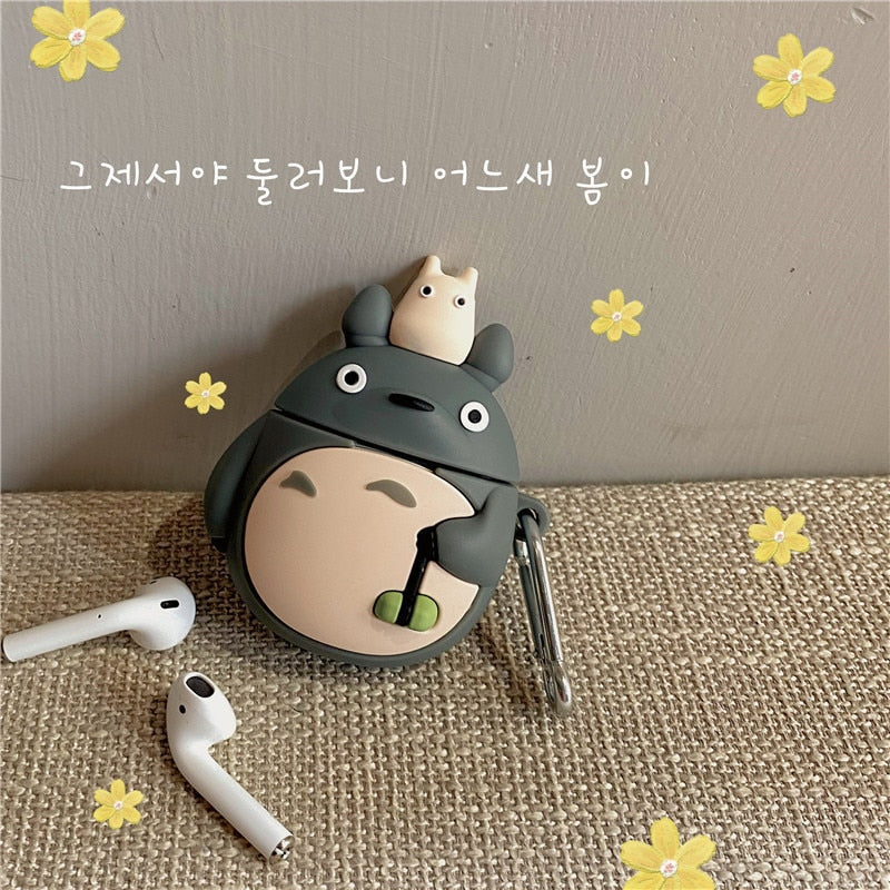 My Neighbour Totoro Case for Airpod 3 Case Airpods Pro 1/2 Silicone Pendant Wireless Bluetooth Earphone Protective Cover Gift