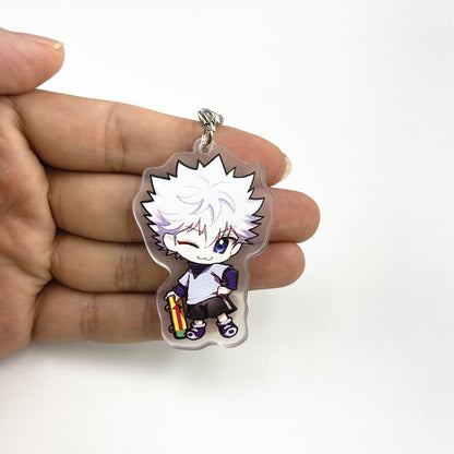 Anime Hunter x Hunter Hisoka Kurapika Killua Zoldyck Key Chain Pendant Cosplay Two-sided Acrylic Keychain Keyring Prop